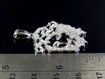 White Gold Jesus Cutout Lab Grown Diamond Pendant
