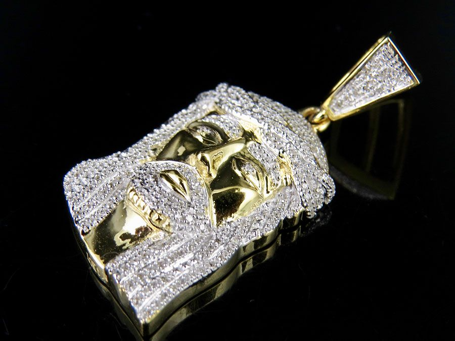Iced Out Jesus Yellow Gold Lab Grown Diamond Pendant