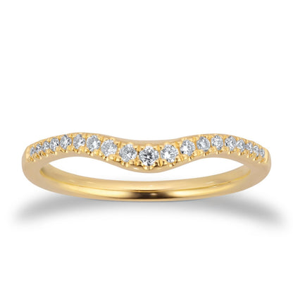 Yellow Gold Curved Shape Lab Grown Diamond Wedding Band