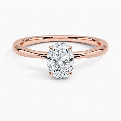 3/4 CT Oval Cut Hidden Halo Labgrown Diamond Ring
