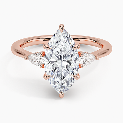 21/2 CT Marquise Lab Grown Diamond Three Stone Ring