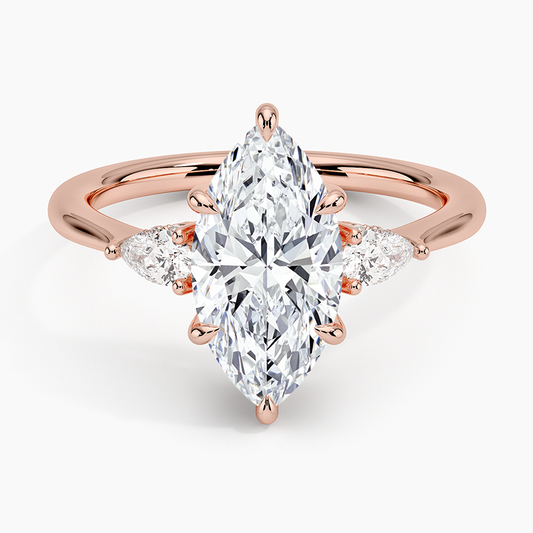 21/2 CT Marquise Lab Grown Diamond Three Stone Ring