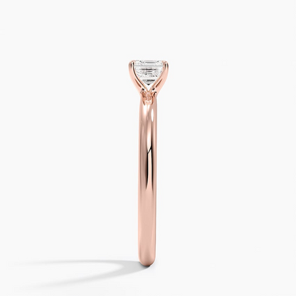 1/2 Ct Asscher Lab Grown Diamond Gold Solitaire Ring
