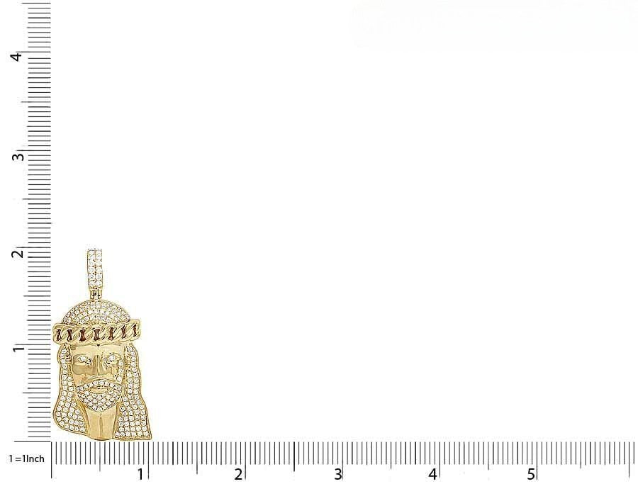 Yellow Gold Lab Grown Diamond Crying Jesus Pendant
