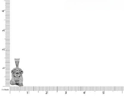 White Gold Jesus Face Lab Grown Diamond Pendant