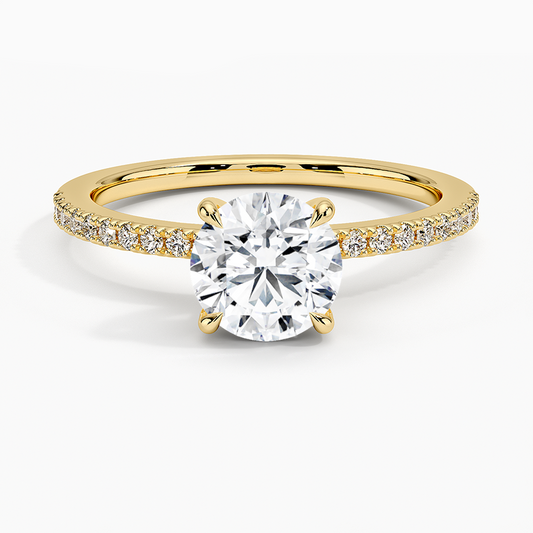1 CT  Half Eternity 18kt Solid Gold Lab Grown Diamond Ring