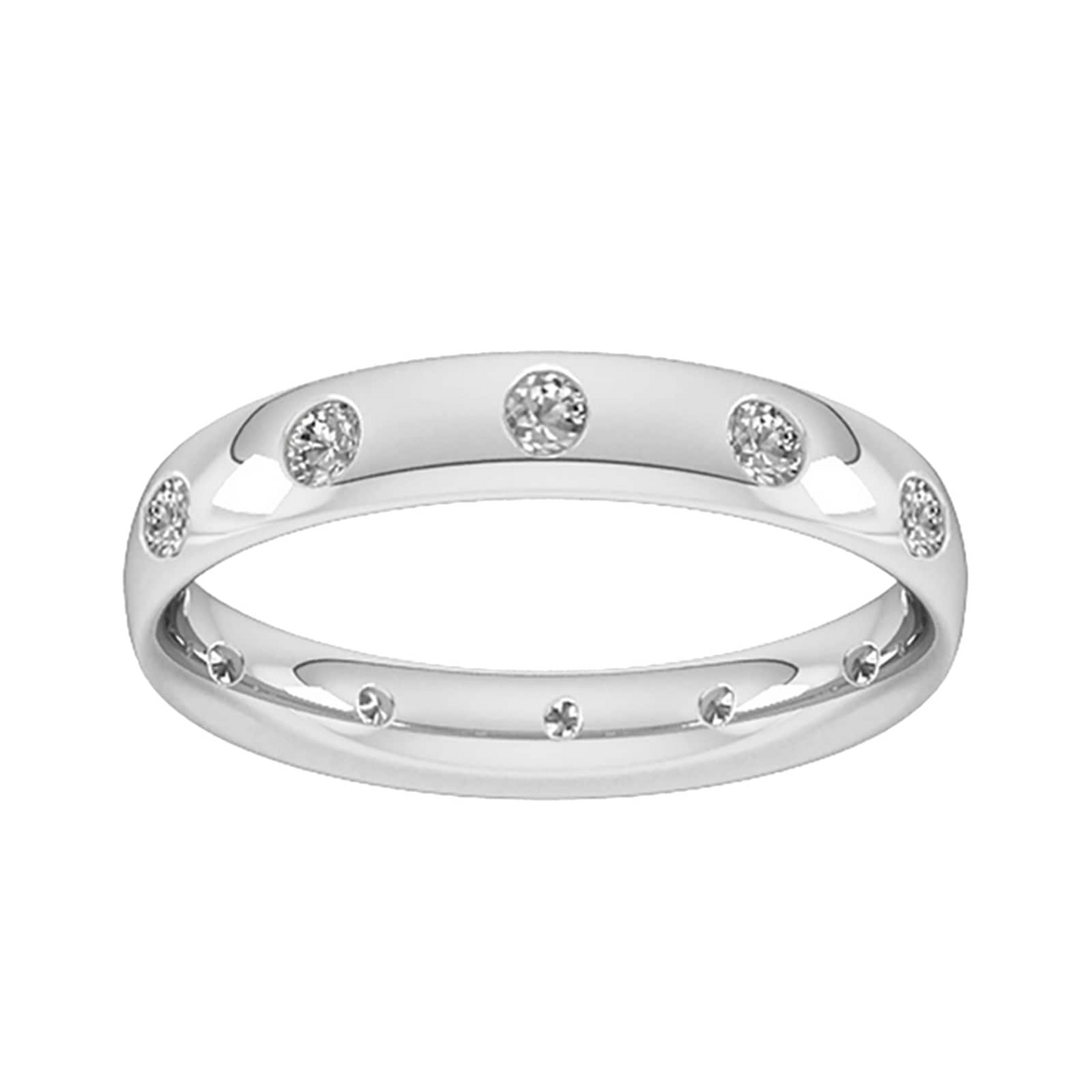 3MM Rose Gold Flush Setting Lab Grown Diamond Wedding Band