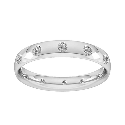 3MM Rose Gold Flush Setting Lab Grown Diamond Wedding Band