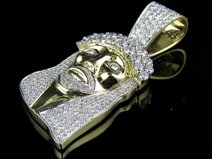 Iced Out Jesus Face Lab Grown Diamond Pendant