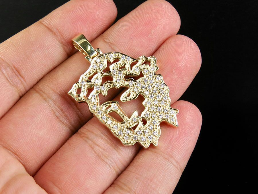 0.70 CTW Gold Jesus Cutout Lab Grown Diamond Pendant