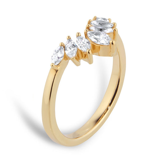 Lab Grown Diamond Pear Cut Gold Wedding Band