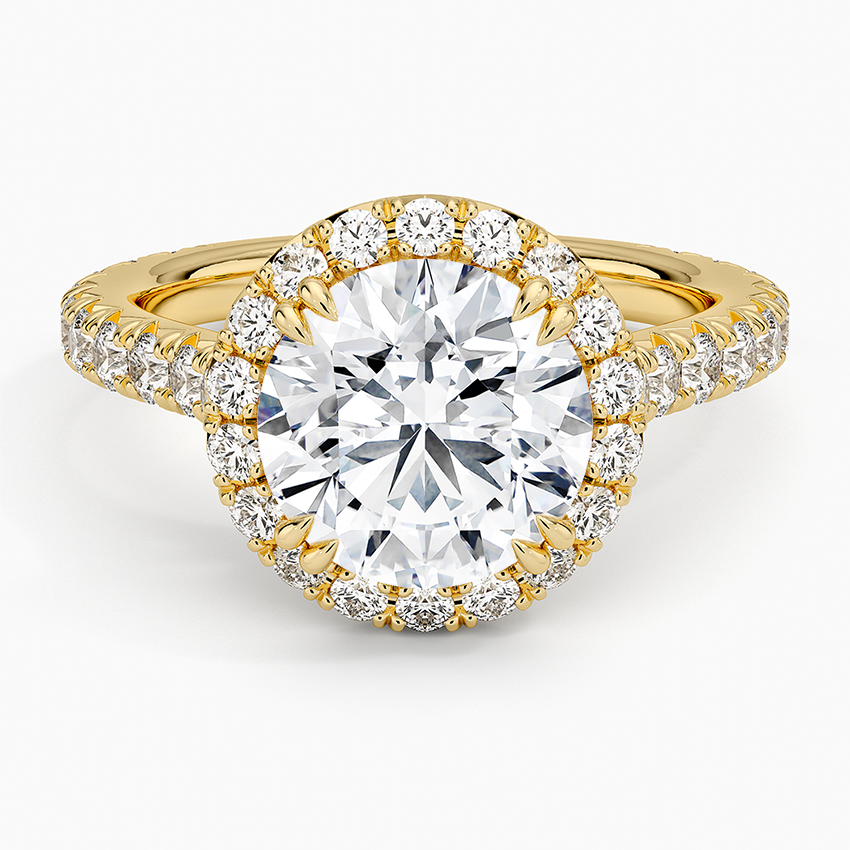 2 1/2 CT Lab Grown Diamond 3/4 Eternity Halo Ring
