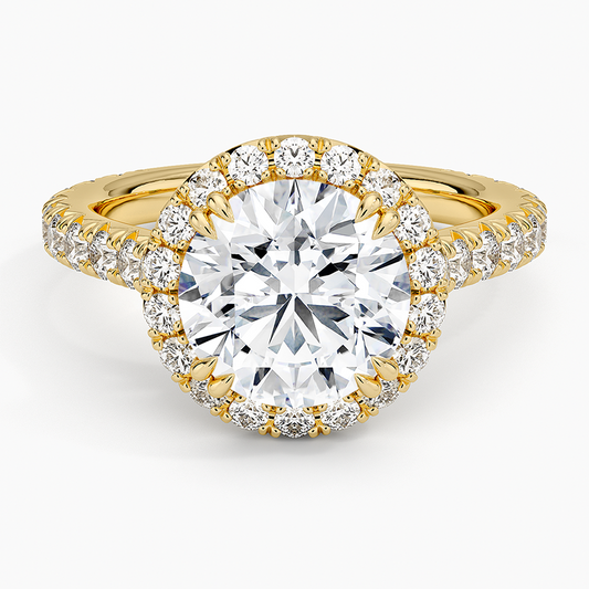 2 1/2 CT Lab Grown Diamond 3/4 Eternity Halo Ring