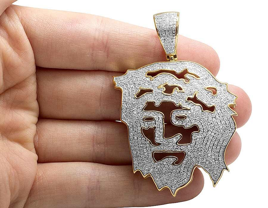 Lab Grown Diamond Yellow Gold Cutout Jesus Pendant