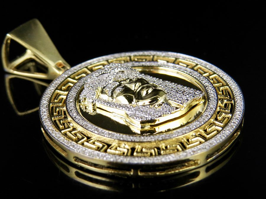Medallion Bismark Jesus Gold Lab Grown Diamond Pendant