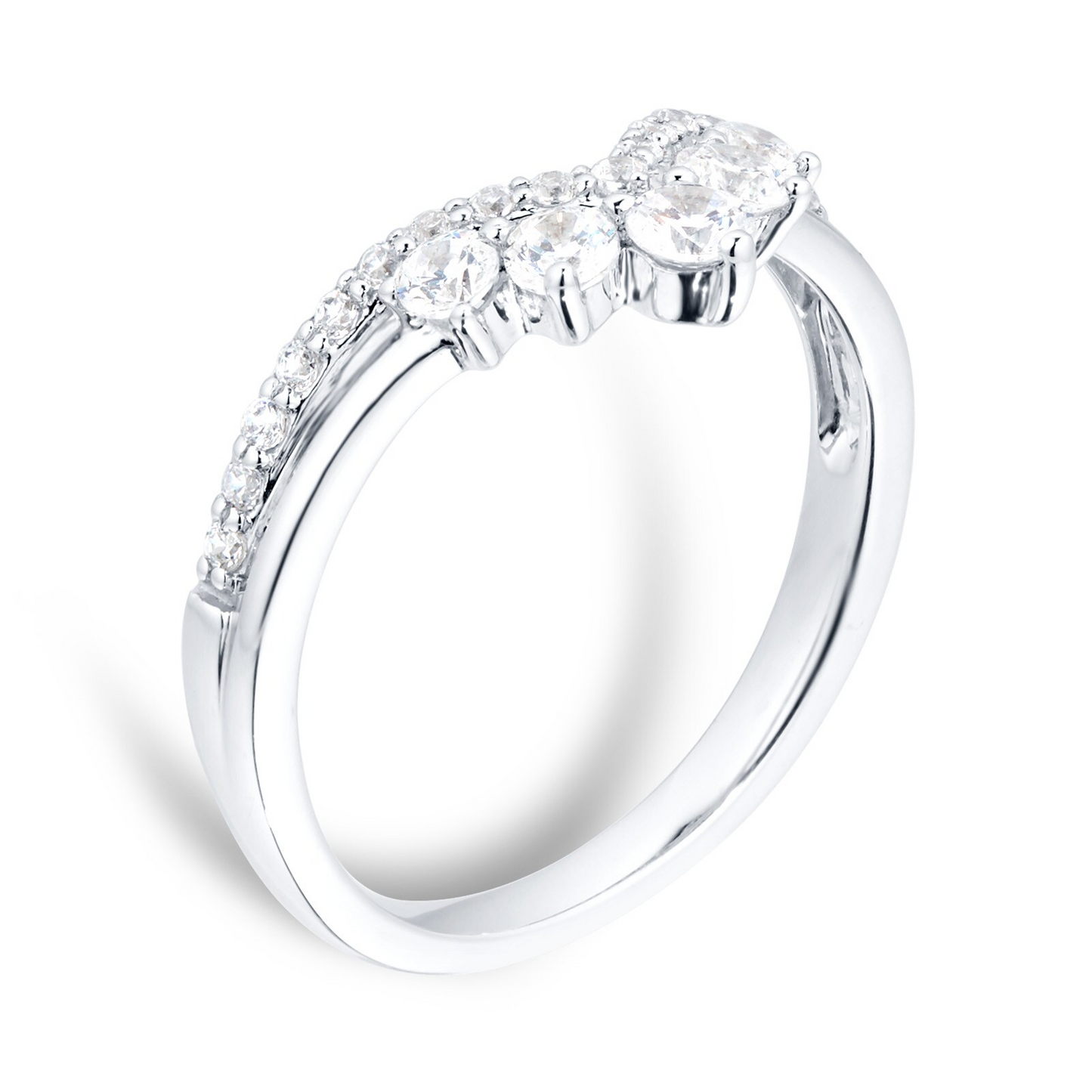 White Gold Lab Diamond Wedding Band For Women