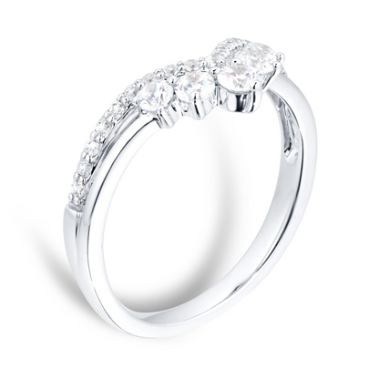 White Gold Lab Diamond Wedding Band For Women