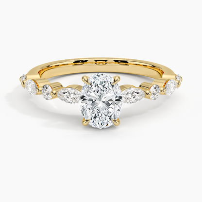 3/4 CT Halg Eternity Oval Lab Grown Diamond Engagement Ring
