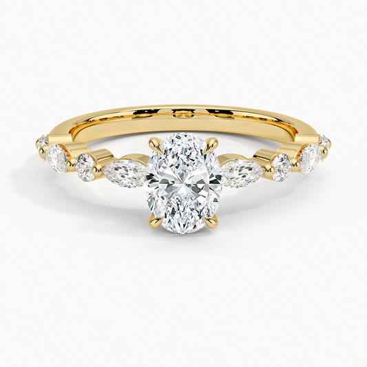 3/4 CT Halg Eternity Oval Lab Grown Diamond Engagement Ring