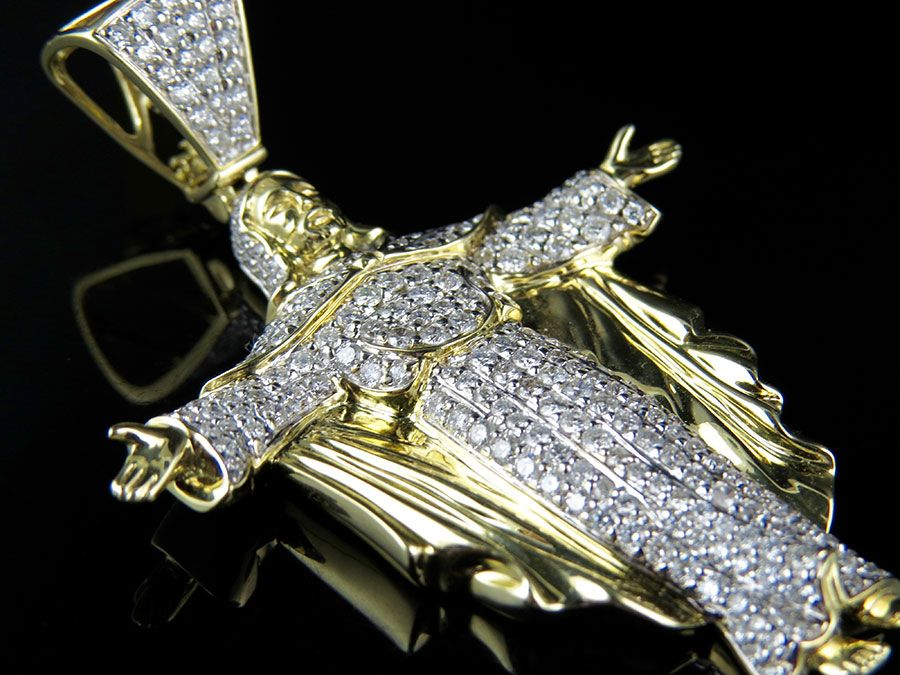 10K Gold Jesus Body Lab Grown Diamond Pendant