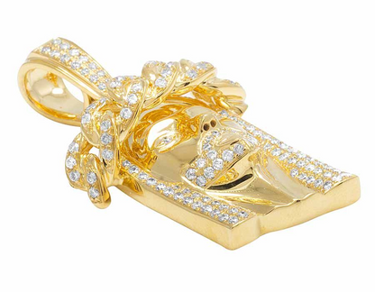 1.35 CTW Yellow Gold Lab Grown Diamond Jesus Pendant