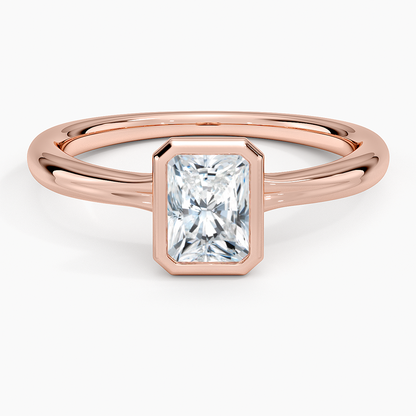 3/4 CT Radiant Cut Lab Grown Diamond Bezel Solitaire Ring