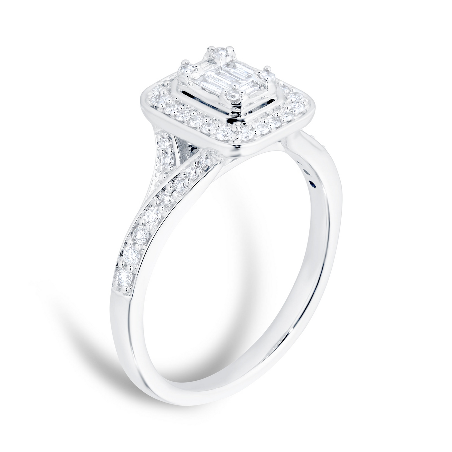 White Gold Lab Diamond Bridal Set For Women