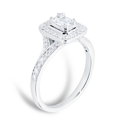 White Gold Lab Diamond Bridal Set For Women