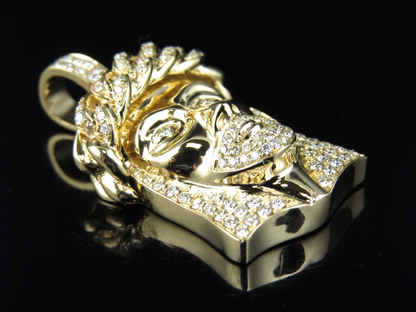 Jesus Crown Cuban Link Lab Grown Diamond Pendant