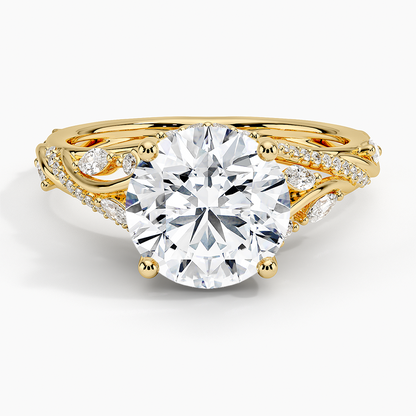 2 1/2 CT Milgrain Lab Grown Diamond Cluster Engagement Ring