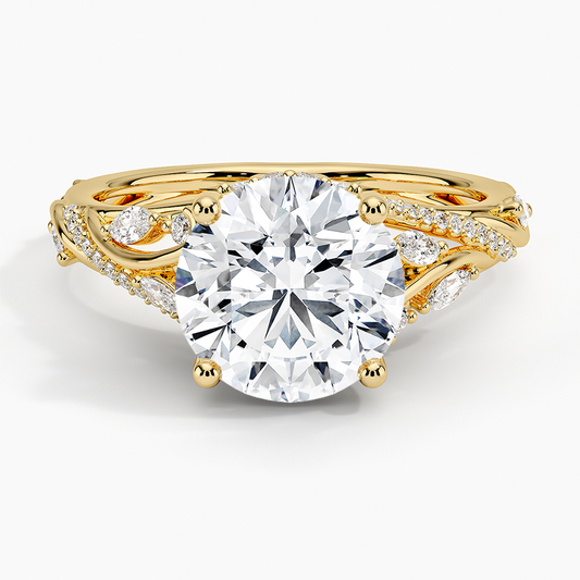 2 1/2 CT Milgrain Lab Grown Diamond Cluster Engagement Ring