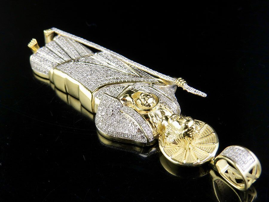 St. Jude Thaddaeus Lab Grown Diamond Gold Jesus Pendant