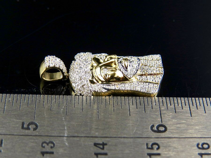 Solid Gold Lab Grown Diamond Jesus Hip Hop Pendant