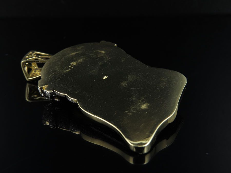 Jesus Matte Yellow Gold Lab Grown Diamond Pendant