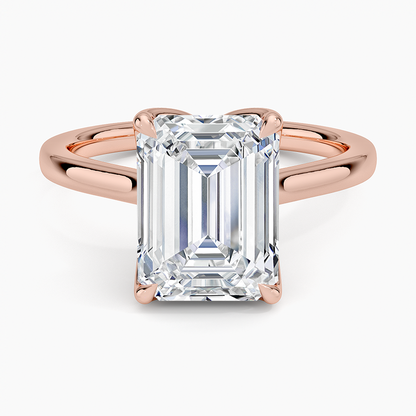3 CT  Emerald Cut Solid  Gold Lab Grown Diamond Solitaire