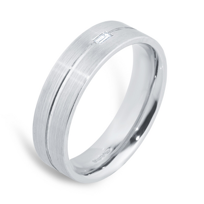 East West Lab Grown Diamond Gold Wedding Band