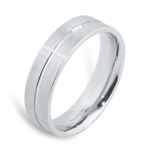 East West Lab Grown Diamond Gold Wedding Band