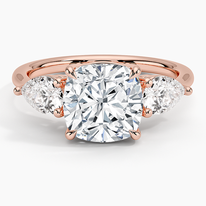 2 1/2 CT Lab Grown Diamond 3 stone Engagement Ring