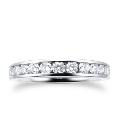 Channel Setting White Gold Lab Diamond Wedding Band