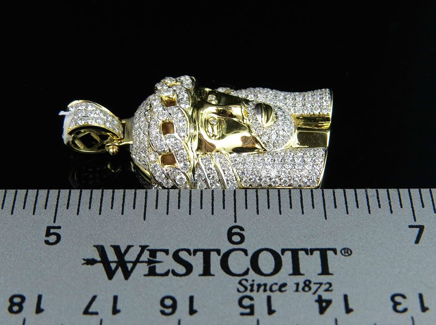 Cuban Link Jesus Crown Lab Grown Diamond Pendant