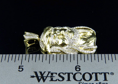 Lab Grown Diamond Yellow Gold Jesus Hip Hop Pendant