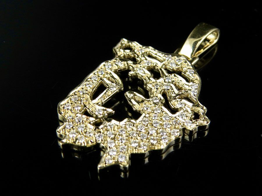 1.5 Inch Gold Lab Grown Diamond Jesus Cutout Pendant
