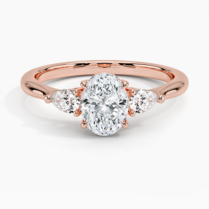 3/4 CT Lab Grown Diamond 3 Stone Engagement Ring