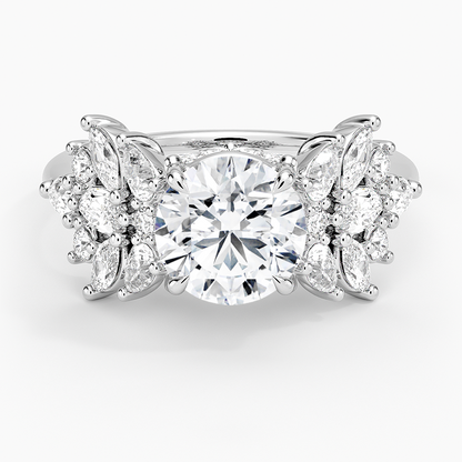 1 1/2 CT Lab Grown Diamond Cluster Engagament Ring