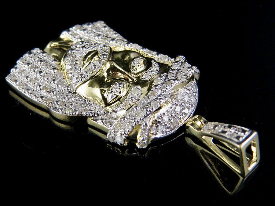 0.75 CTW Gold Lab Grown Diamond Jesus Pendant