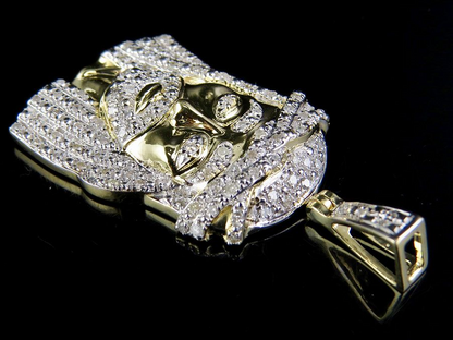 0.75 CTW Gold Lab Grown Diamond Jesus Pendant
