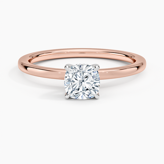 3/4 CT Lab Grown Diamond Two Tone Solitire Engagement Ring