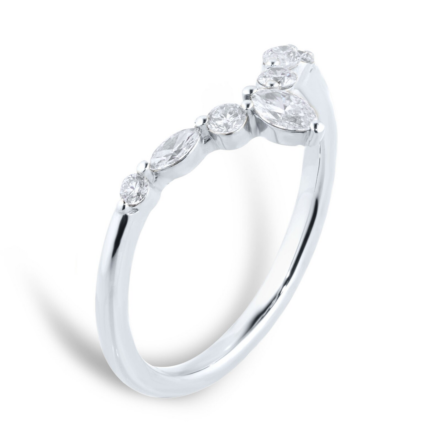 V Shape Lab Grown Diamond Gold Wedding Band