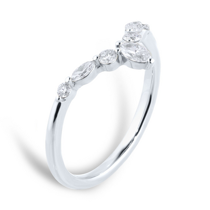 V Shape Lab Grown Diamond Gold Wedding Band