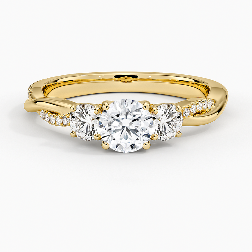 1/2 CT Twisted Band Lab Drown Diamond Engagement Ring